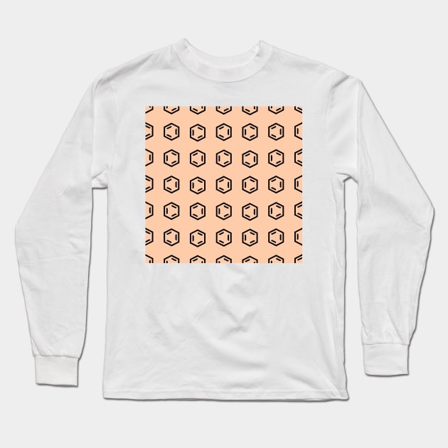 Benzene Ring Chemistry Pattern Long Sleeve T-Shirt by mwcannon